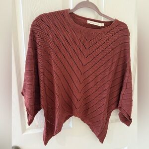 bishop + young Textured Knit Sweater - Burgundy